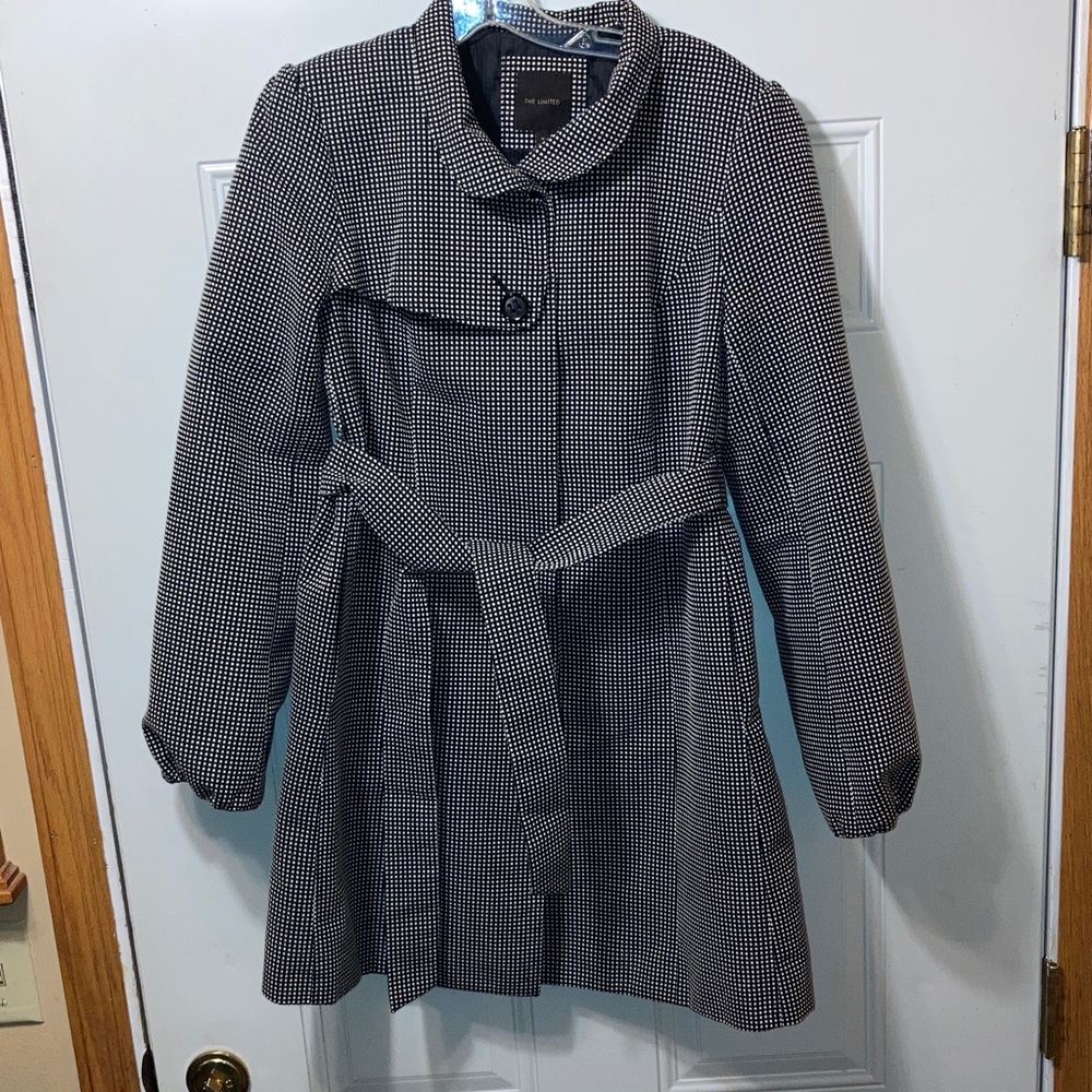 The Limited Black and White Trench Coat M